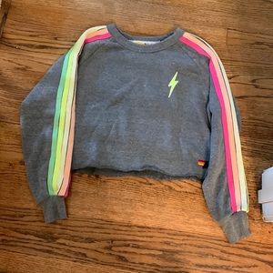 Aviator nation cropped crew neck size s